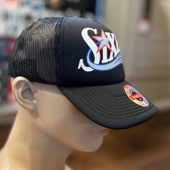 Mitchell & Ness Philadelphia 76ers Sixers NBA Cap Jersey Hook Trucker Hat - Picture 4 of 10